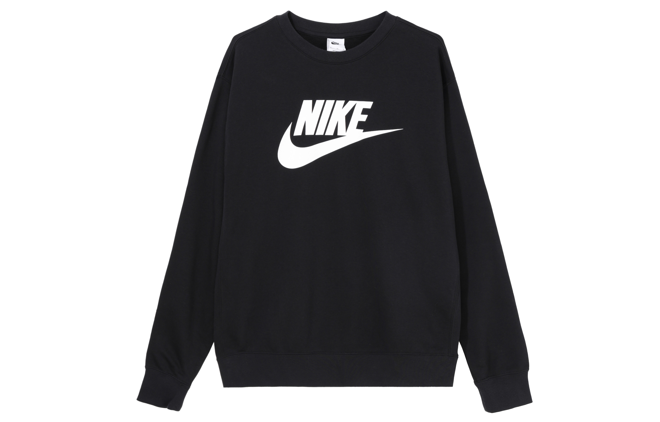 Nike Contrast Color Logo Print Retro Crewneck Sweatshirt Black Mens DQ4913-010