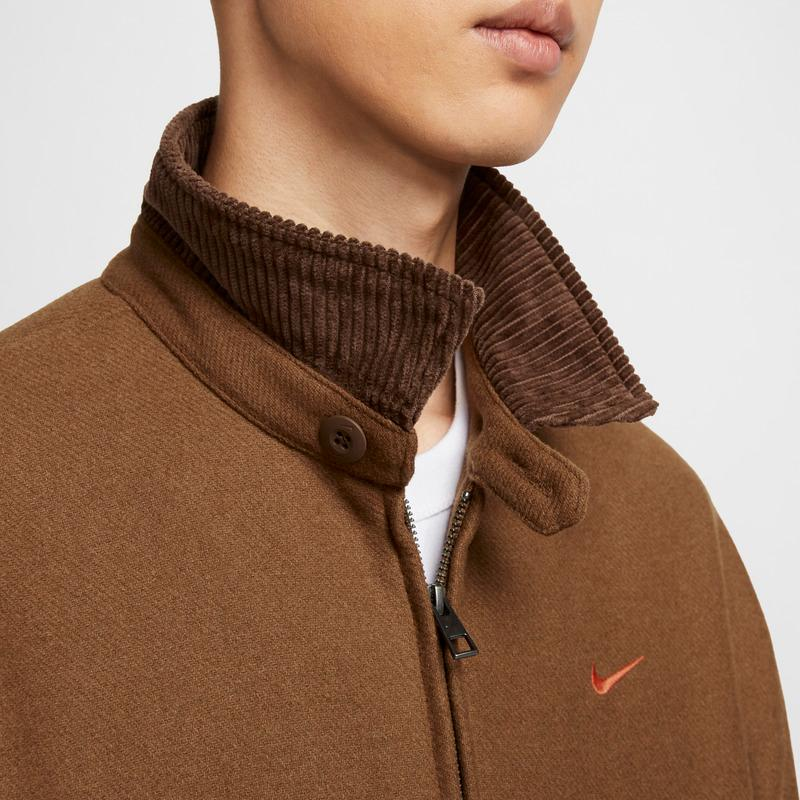 Sizing 耐克灯芯绒休闲长袖运动夹克 深卡其时尚保暖外套 HQ4744-281