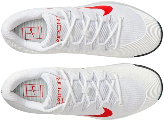 Nike Court Air Zoom Vapor 12 HC Blanco Platino Puro Rojo Claro FV5552-109 Order Nike Court Air Zoom Vapor 12 HC Blanco Platino Puro Rojo Claro FV5552-109
