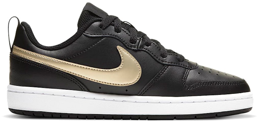 (Youth) Nike Court Borough Low 2 'Black Metallic Gold Star' BQ5448-011 Order (Youth) Nike Court Borough Low 2 'Black Metallic Gold Star' BQ5448-011