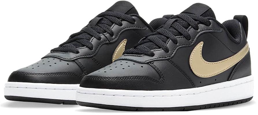 (Youth) Nike Court Borough Low 2 'Black Metallic Gold Star' BQ5448-011 Lookbook (Youth) Nike Court Borough Low 2 'Black Metallic Gold Star' BQ5448-011