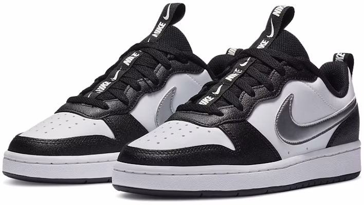 (Youth) Nike Court Borough Low 2 'Black White Silver' CT3964-100 Lookbook (Youth) Nike Court Borough Low 2 'Black White Silver' CT3964-100