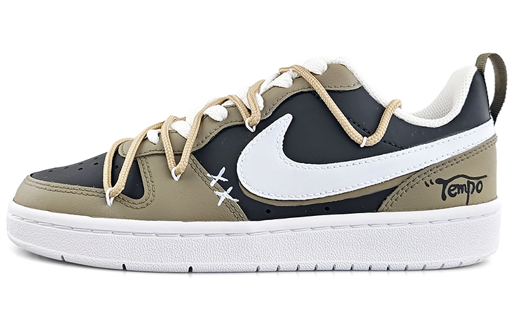 Buy Nike Court Borough Low 2 'Deconstructed Lace - Hitam Coklat Linen' BQ5448-100(Team13-Tempo)