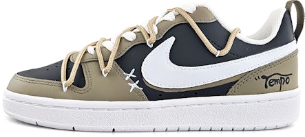 Nike Court Borough Low 2 'Deconstructed Lace - Black Brown Linen' BQ5448-100(Team13-Tempo)