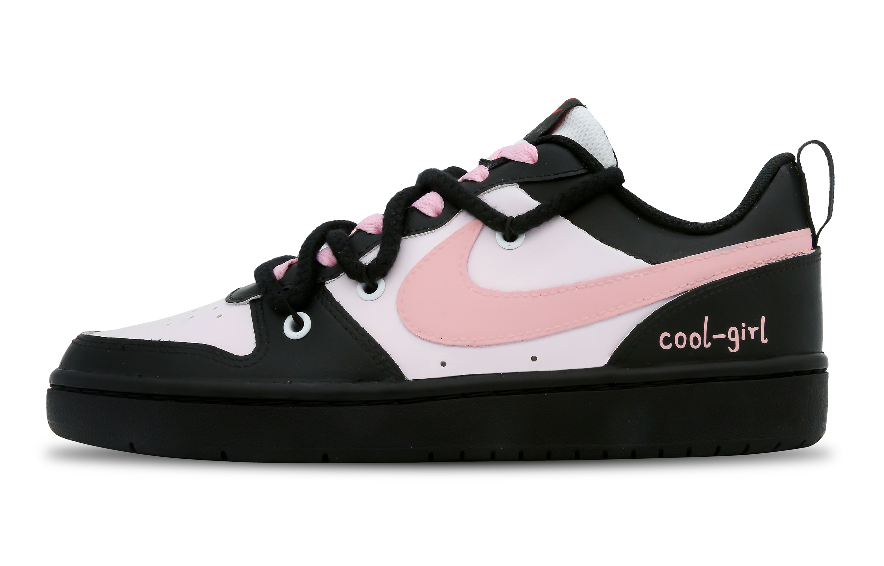 Buy Nike Court Borough Low 2 '多巴胺女孩 黑粉' BQ5448-110(Team7-c-girl2.0)