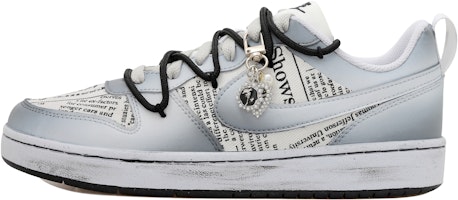 Nike Court Borough Low 2 'Newspaper Patch Pearl Jewel Distressed Grey White' DV5456-104-484909