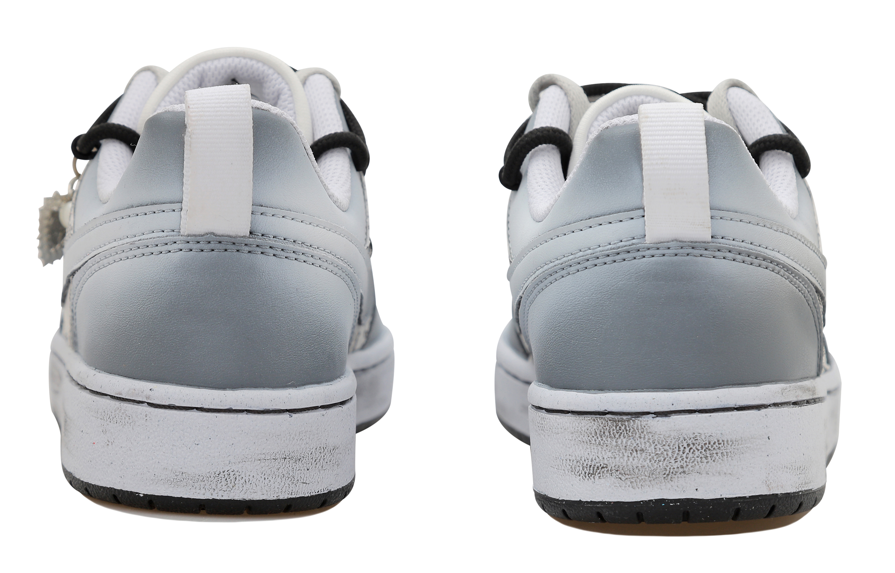 Nike Court Borough Low 2 'Newspaper Patch Pearl Jewel Distressed Grey White' 圖 4