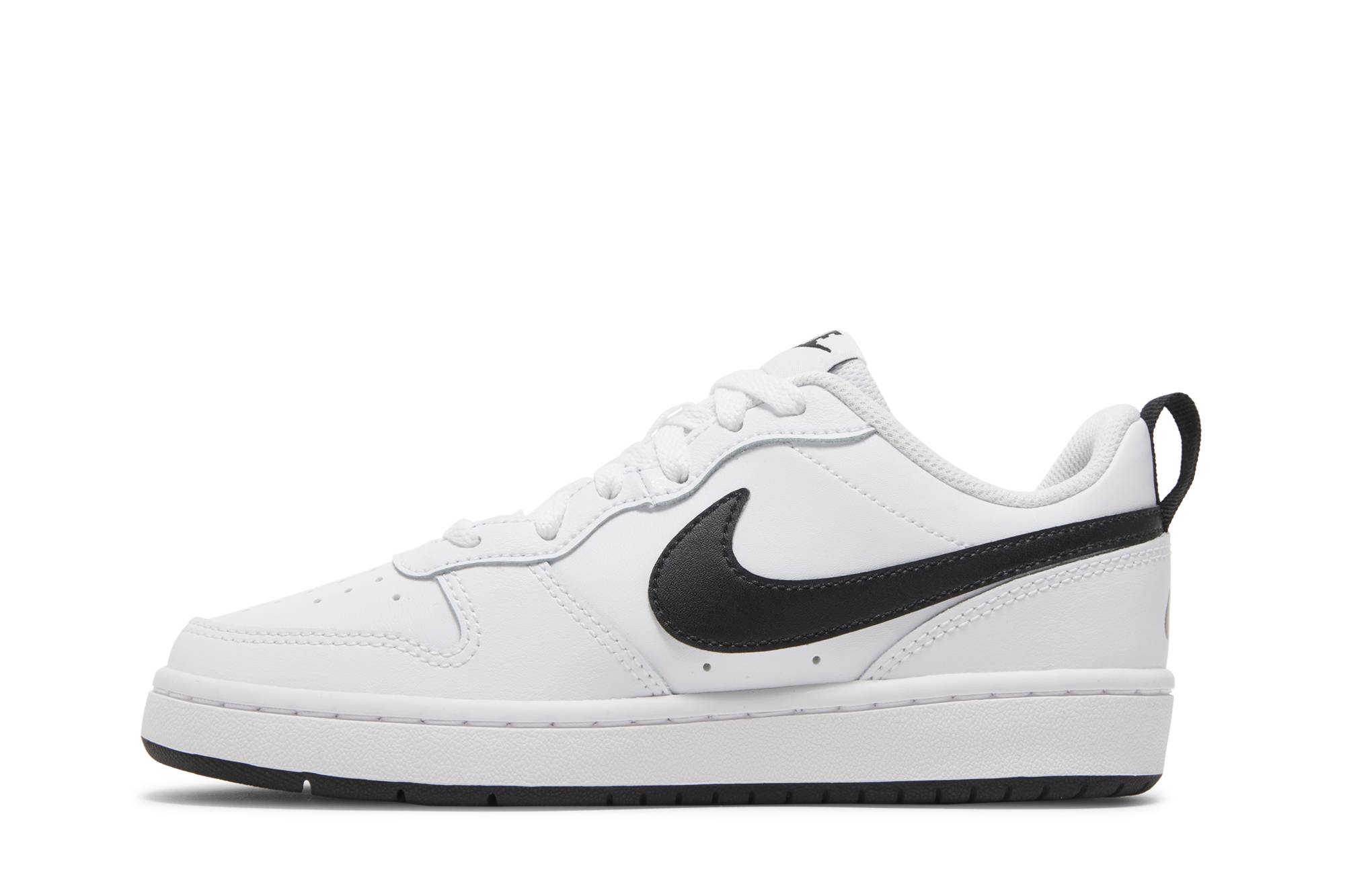 (Grade School) Nike Court Borough Low 2 #39 White Black #39 BQ5448‑104