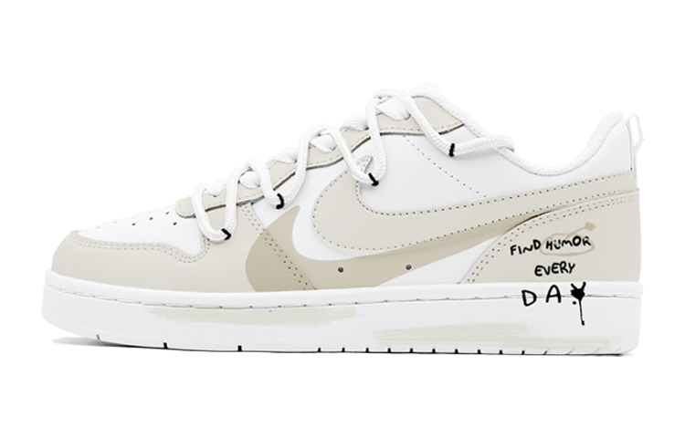Order 【定製球鞋】Nike Court Borough 秋日穿搭 街頭風 奶油可可 特殊鞋盒 低幫 板鞋 GS 白棕