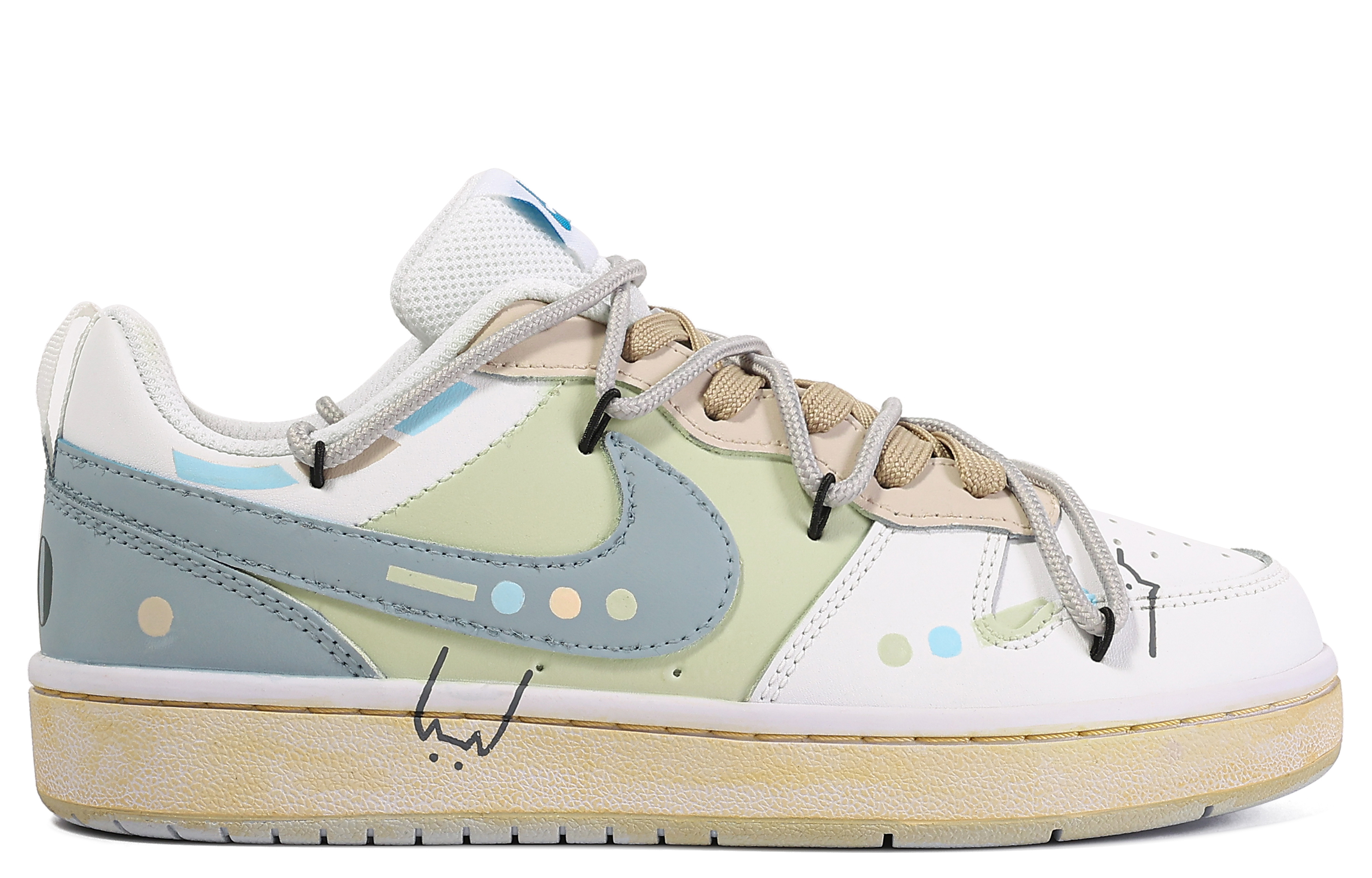 Nike Court Borough Low 'Da Vinci Morse Code Polka Dot' 圖 4