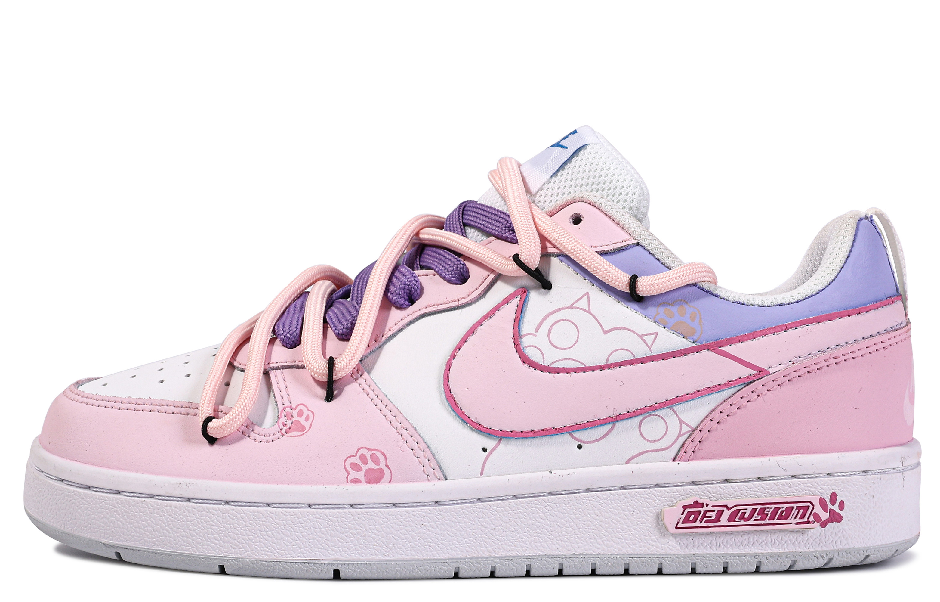 Nike Court Borough Low 'Da Vinci Pink Cat Paw Custom'