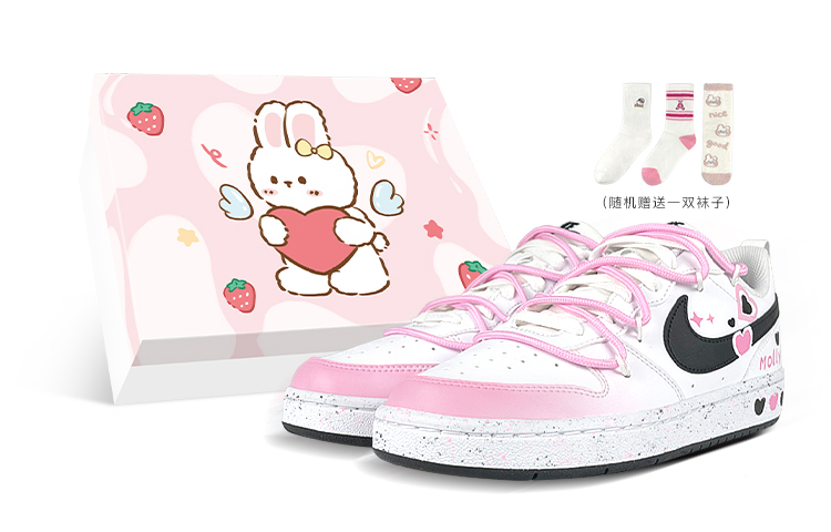 Buy Nike Court Borough Low 'Deconstructed Pink Splatter' Sepatu Wanita DV5456-104-457659