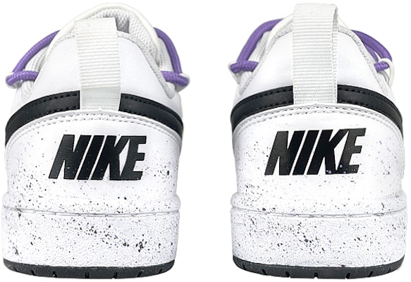 【定制球鞋】 Nike Court Borough 神秘星球 解構 潑墨 防滑耐磨 低幫 板鞋 GS 白紫 Purchase 【定制球鞋】 Nike Court Borough 神秘星球 解構 潑墨 防滑耐磨 低幫 板鞋 GS 白紫