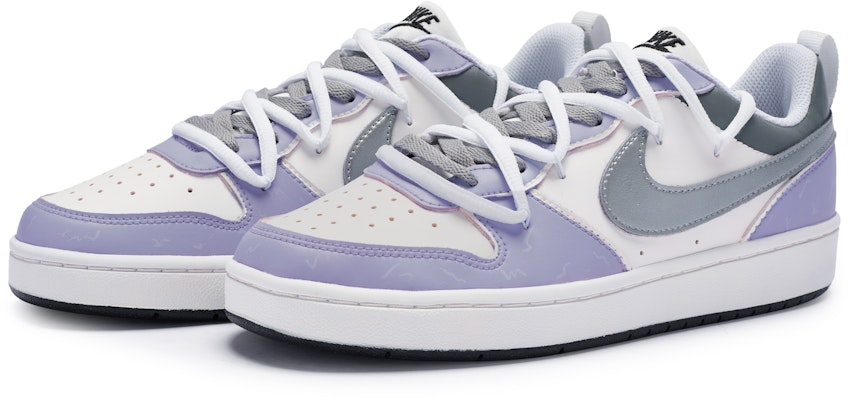 【定制球鞋】 Nike Court Borough 811製造 夢幻銀紫 舒適百搭 高級小眾 防滑耐磨 低幫 板鞋 GS 銀紫白 Lookbook 【定制球鞋】 Nike Court Borough 811製造 夢幻銀紫 舒適百搭 高級小眾 防滑耐磨 低幫 板鞋 GS 銀紫白