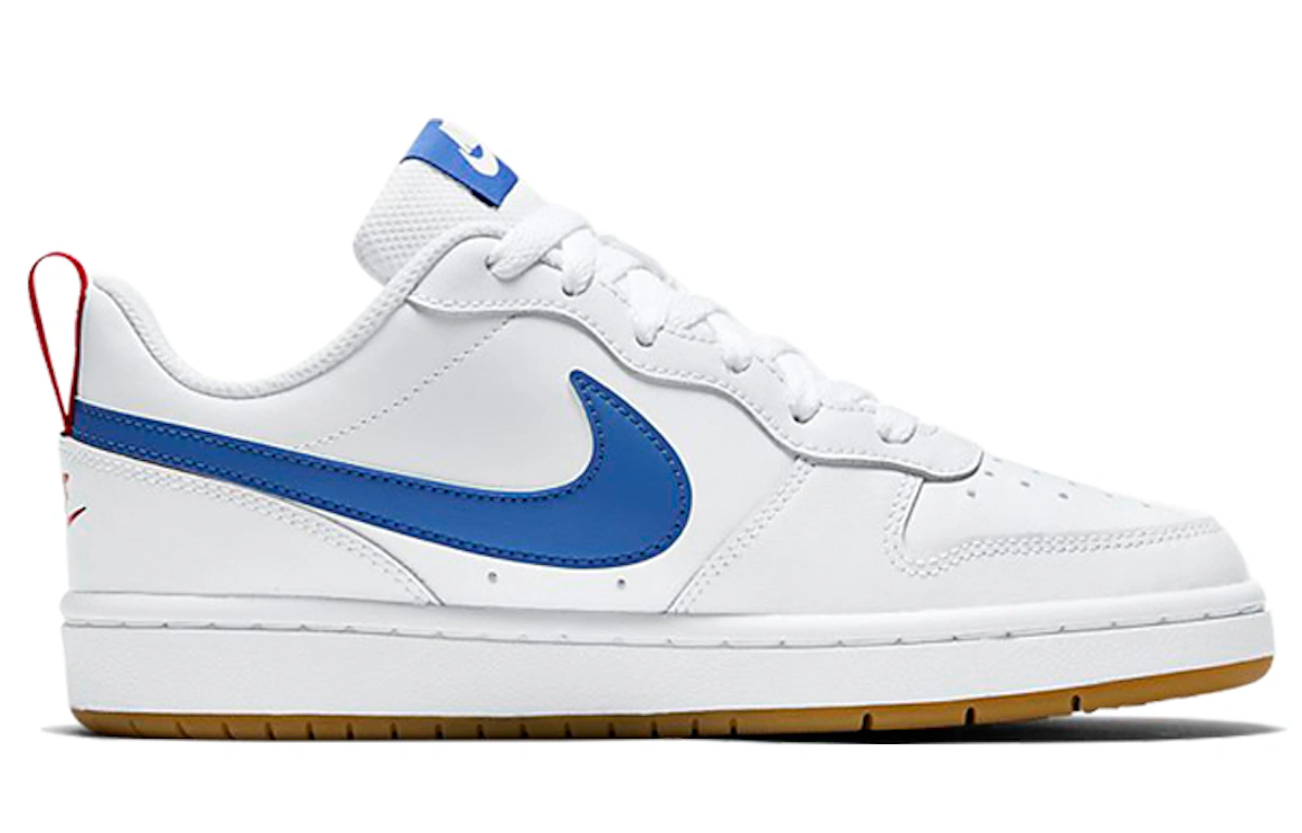 (Youth) Nike Court Borough Low 2 'White Blue Red' BQ5448-109
