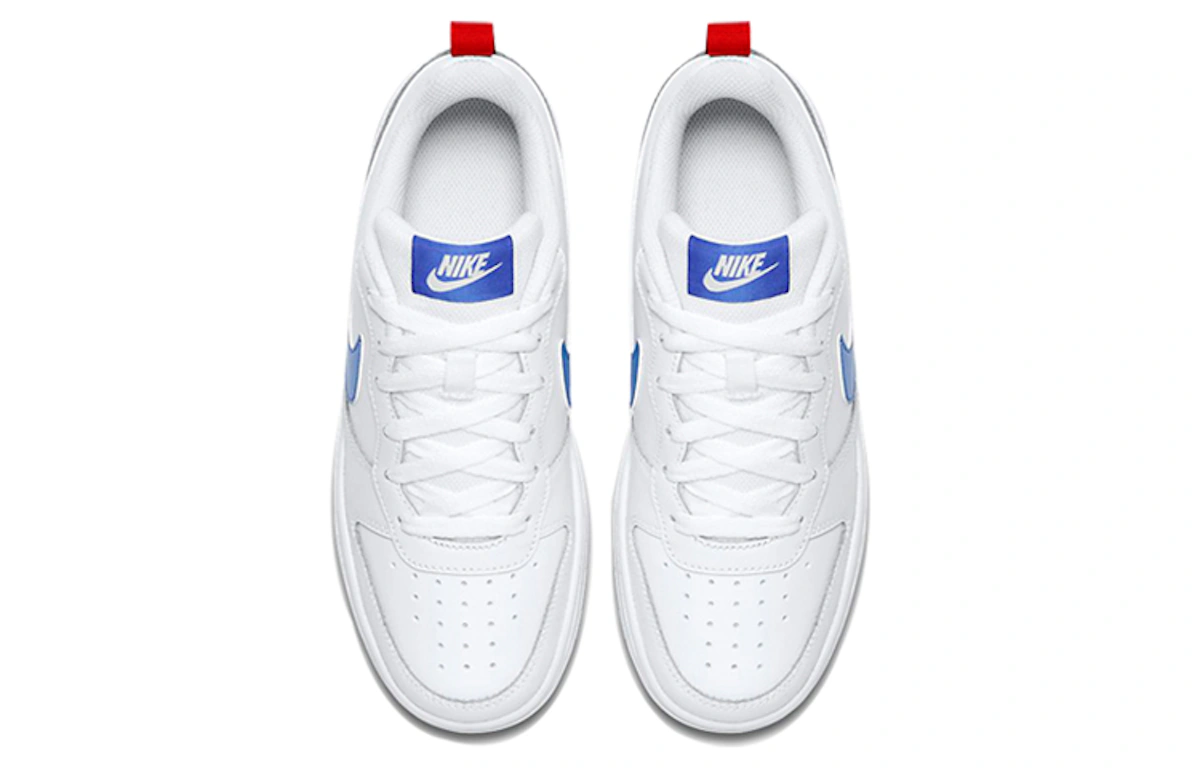 (Youth) Nike Court Borough Low 2 'White Blue Red' BQ5448-109