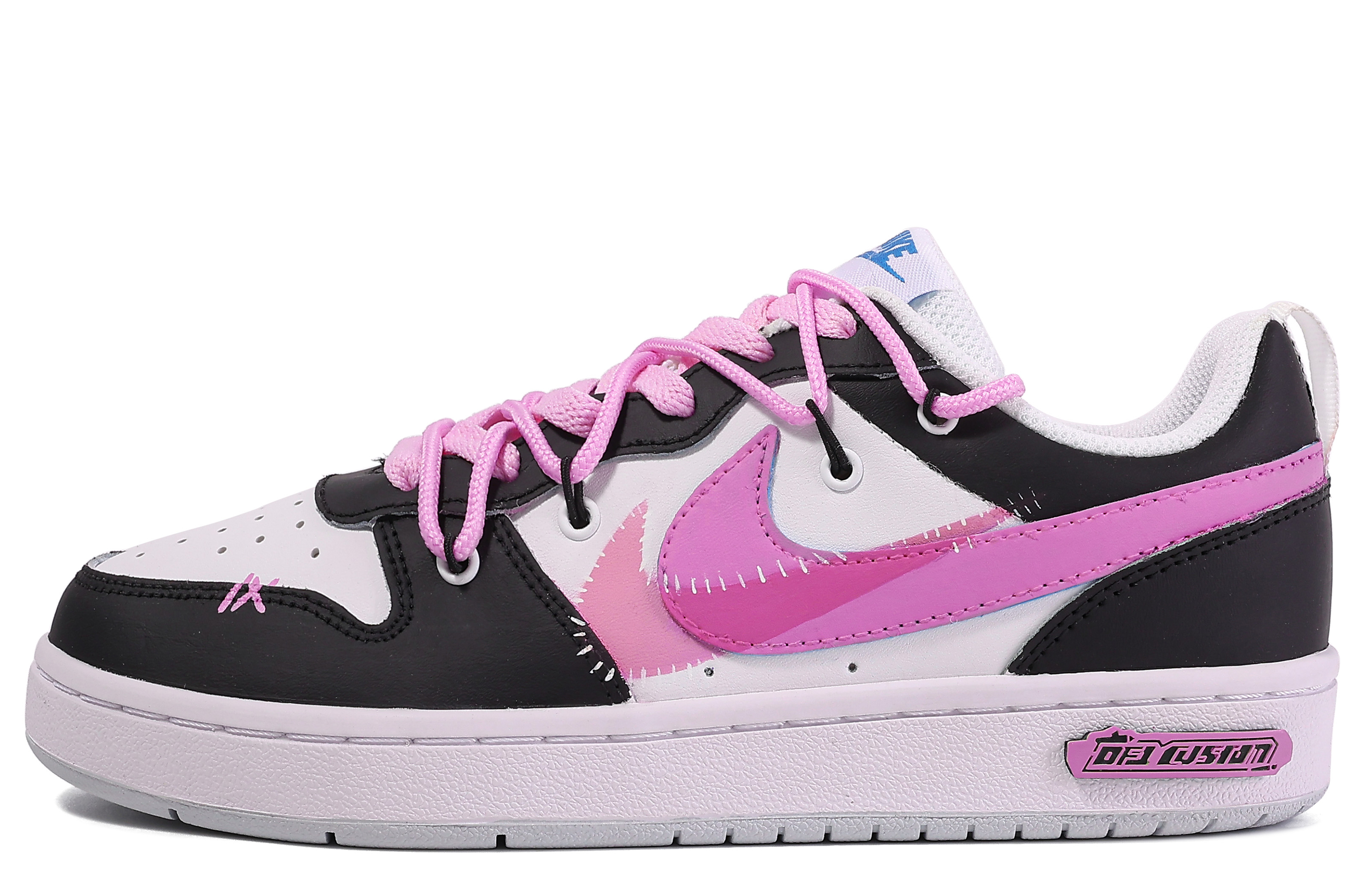 Buy Nike Court Borough Low Hitam Merah Jambu Putih 'Da Vinci Dopamin Musim Panas' BQ5448-123-486434