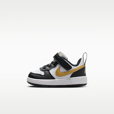 (Toddler) Nike Court Borough Low Recraft Black/Black/White/Metallic Gold DV5458-008