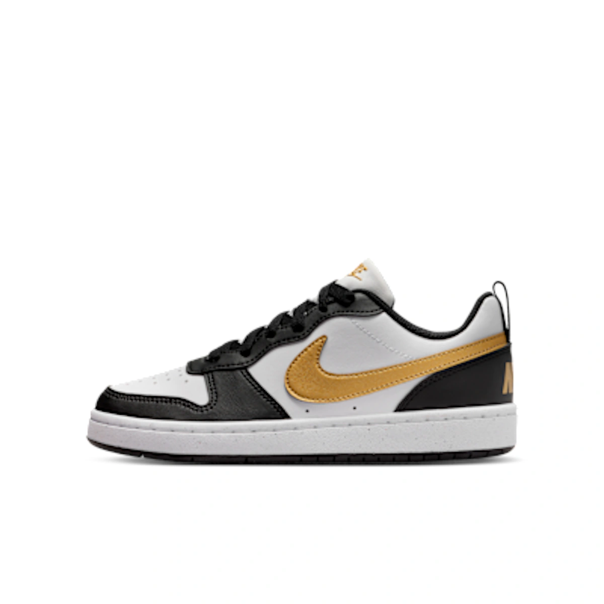 (Youth) Nike Court Borough Low Recraft Black/Black/White/Metallic Gold
