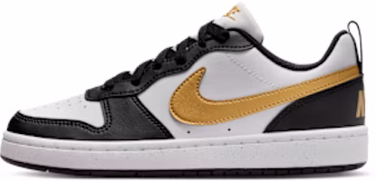 (Youth) Nike Court Borough Low Recraft Black/Black/White/Metallic Gold DV5456-008 (Youth) Nike Court Borough Low Recraft Black/Black/White/Metallic Gold DV5456-008
