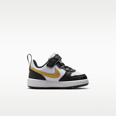 Lookbook (TD) Nike Court Borough Low Recraft Hitam/Putih/Emas Metallic DV5458-008