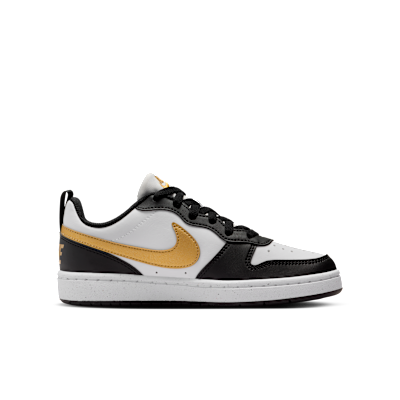 (Youth) Nike Court Borough Low Recraft Black/Black/White/Metallic Gold 圖 3