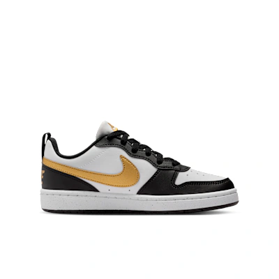 (Youth) Nike Court Borough Low Recraft Black/Black/White/Metallic Gold