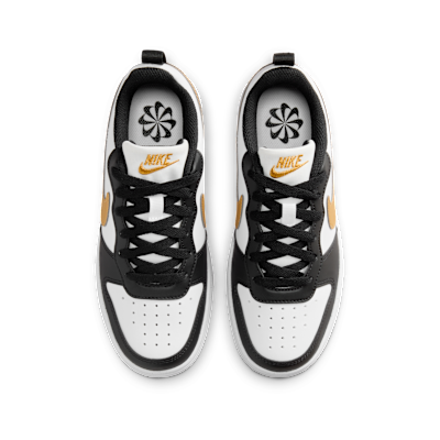 (Youth) Nike Court Borough Low Recraft Black/Black/White/Metallic Gold 圖 4
