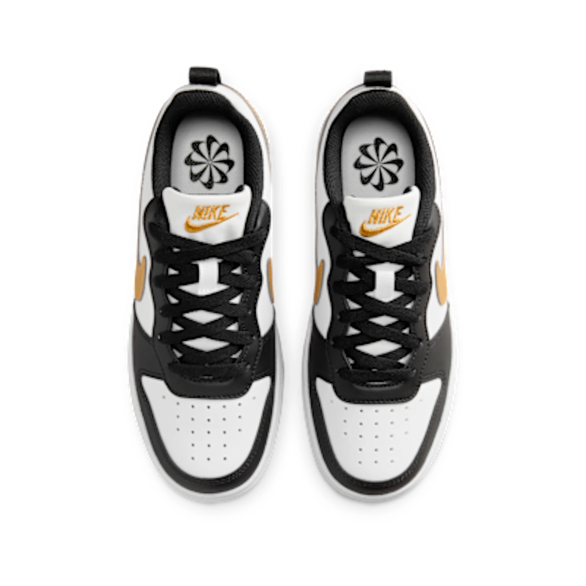 (Youth) Nike Court Borough Low Recraft Black/Black/White/Metallic Gold
