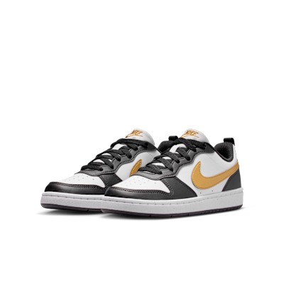 (Youth) Nike Court Borough Low Recraft Black/Black/White/Metallic Gold 圖 5