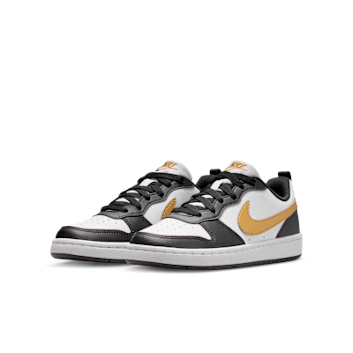 (Youth) Nike Court Borough Low Recraft Black/Black/White/Metallic Gold