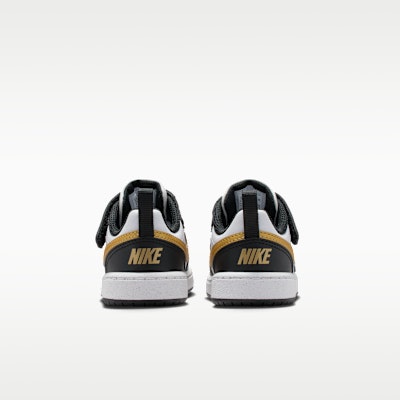 (TD) Nike Court Borough Low Recraft Hitam/Putih/Emas Metallic DV5458-008 Details for (TD) Nike Court Borough Low Recraft Hitam/Putih/Emas Metallic DV5458-008