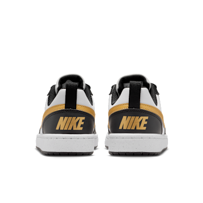 (Youth) Nike Court Borough Low Recraft Black/Black/White/Metallic Gold 圖 6