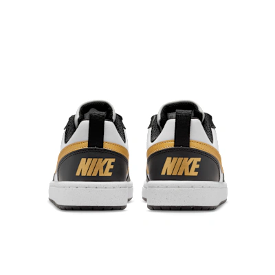 (Youth) Nike Court Borough Low Recraft Black/Black/White/Metallic Gold
