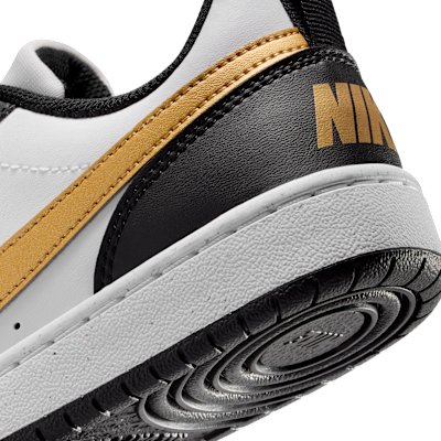(Youth) Nike Court Borough Low Recraft Black/Black/White/Metallic Gold 圖 8