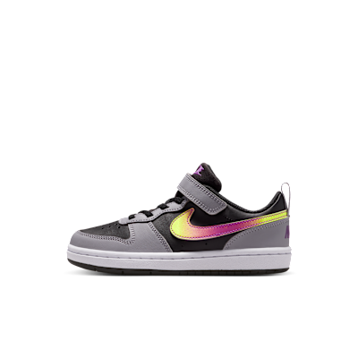 (PS) Nike Court Borough Low Recraft Black/Cement Gray/White/Vivid Purple
