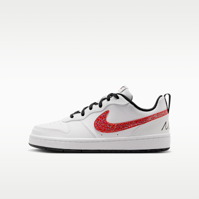 (Youth) Nike Court Borough Low White/Picante Red/Barely Volt/Currant Blue IR1530-100