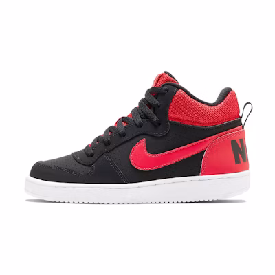 (Youth) Nike Court Borough Mid Sneakers Black/Red
