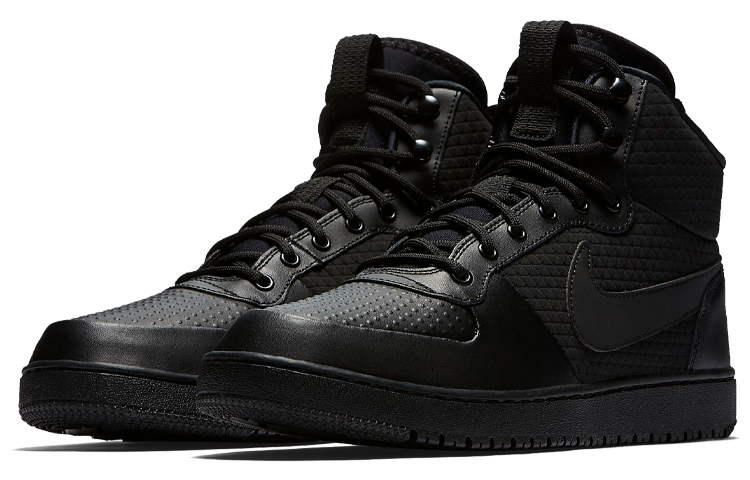 Shop Nike Court Borough Mid Winter 'Triple Black' - Negro Triple Invierno Mid AA0547-002