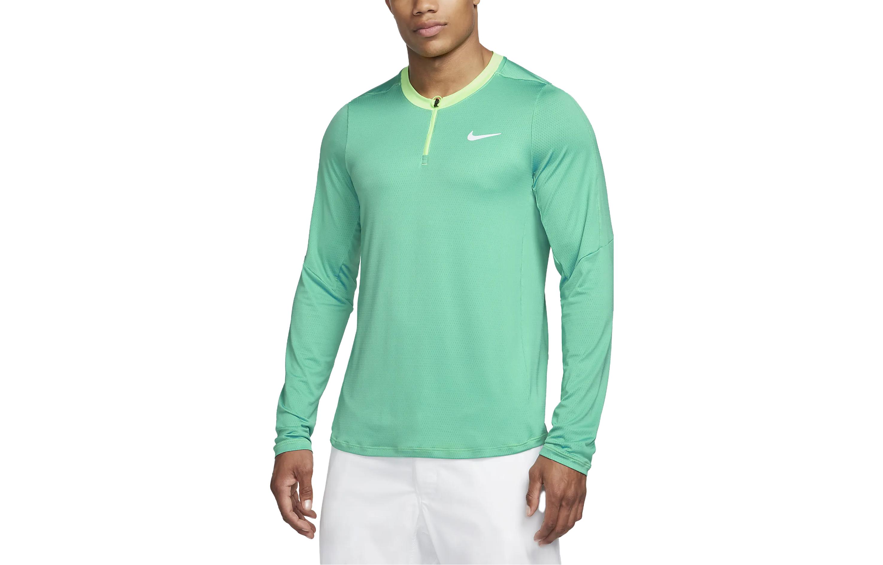 Nike Court Dri-FIT Advantage Logo Print Sweatshirt Green Casual Comfort DD8370-392