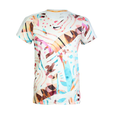 Nike Court Dri-FIT Slam Coconut Milk Colorblock Print T-Shirt. DX5526-113