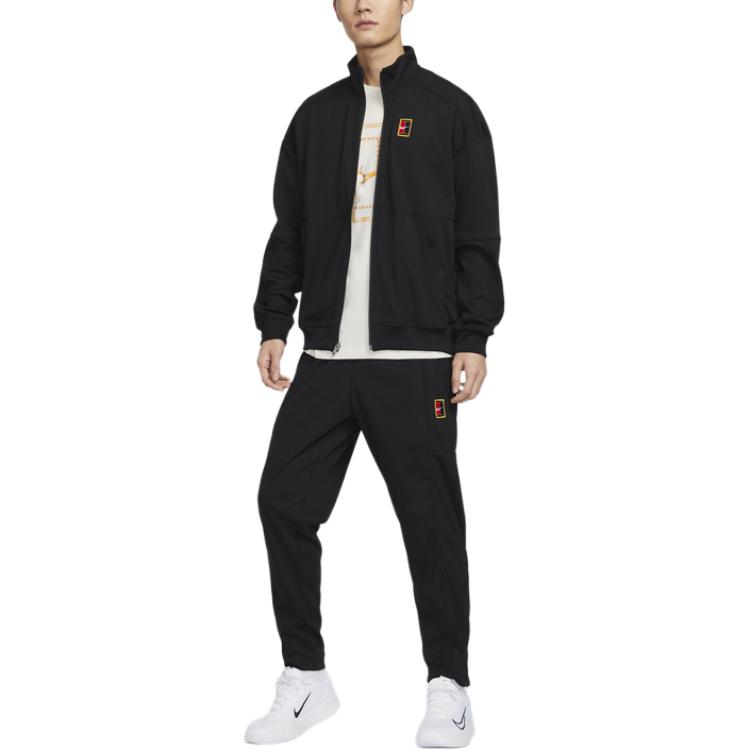 Shop Nike Court Heritage Fleece Zip Jaket Hitam/Hitam Lengan Panjang FZ6926-010