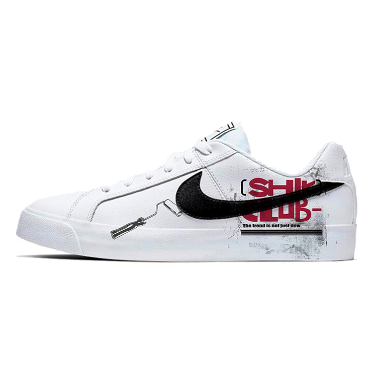 Nike Court Royale AC Graffiti Club White/Black/Red Casual Low-Top Sneakers BQ4222-103 (Team183 - Graffiti Club)