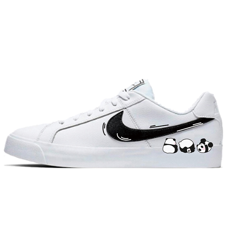 Nike Court Royale AC Panda Black White Low-Top Sneakers Casual Trendy Shoes BQ4222-103 (Team 352 - Panda Rolling)