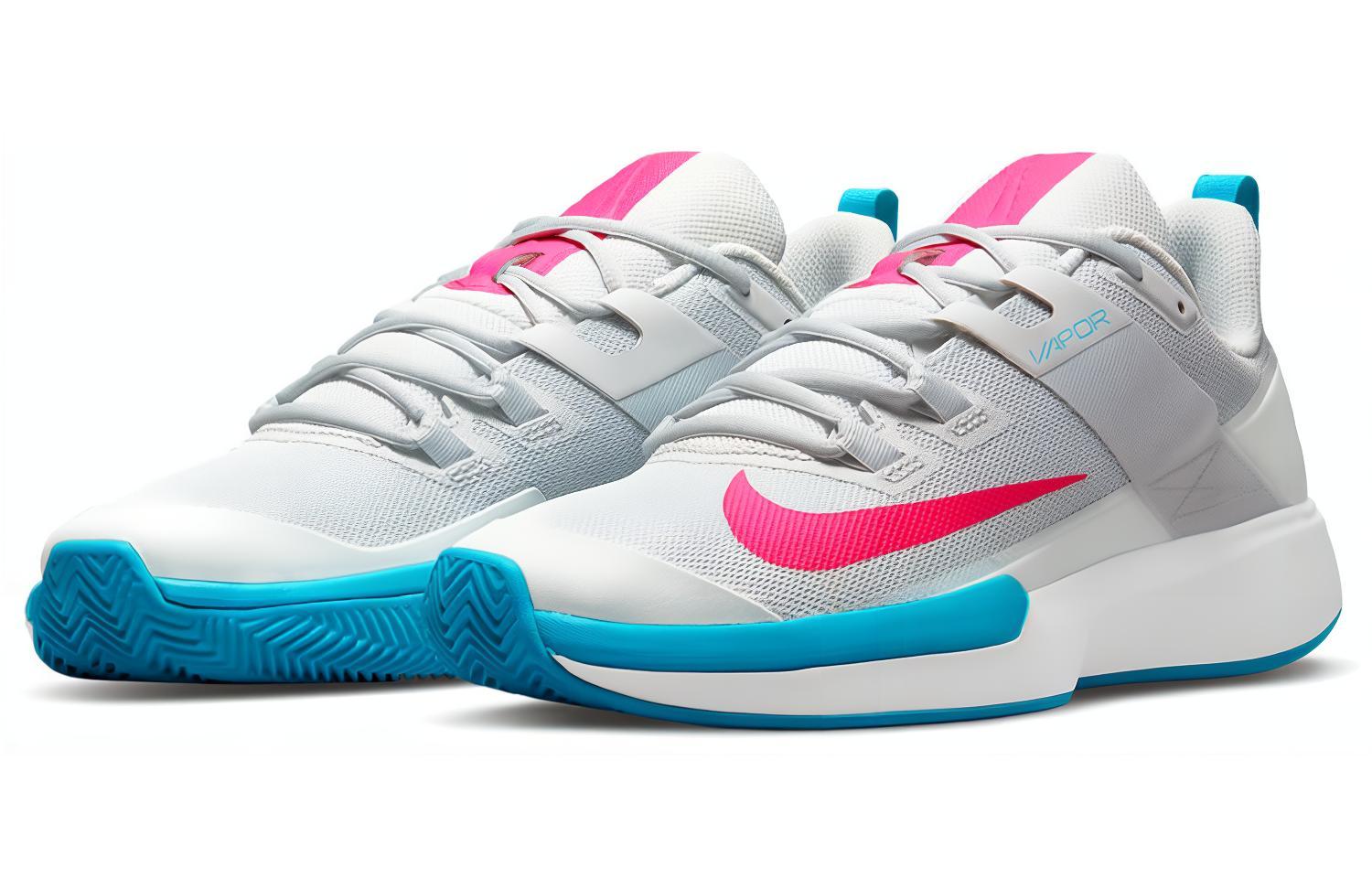 Lookbook Nike Court Vapor Lite 'Abu-abu Biru Merah Muda' DH2949-077