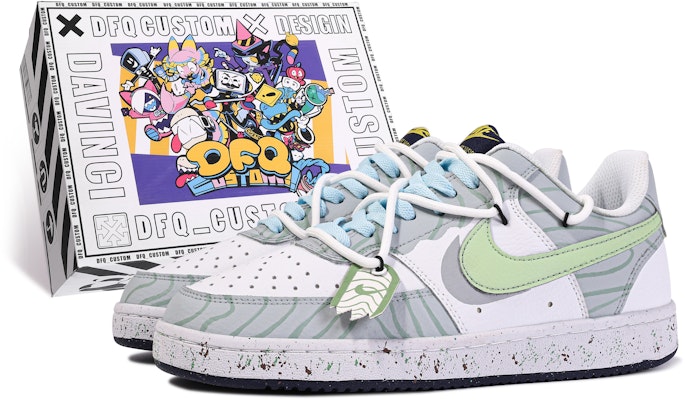 【訂製球鞋】Nike Court Vision 1 達文西訂製 禮盒 WAVE 線條 簡約 百搭 防滑 低筒 板鞋 男款 綠白 Buy 【訂製球鞋】Nike Court Vision 1 達文西訂製 禮盒 WAVE 線條 簡約 百搭 防滑 低筒 板鞋 男款 綠白