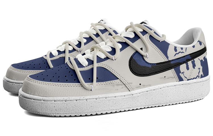 Nike Court Vision 1 'Time Distortion Hand-Painted Deconstructed Laces Blue' 圖 3