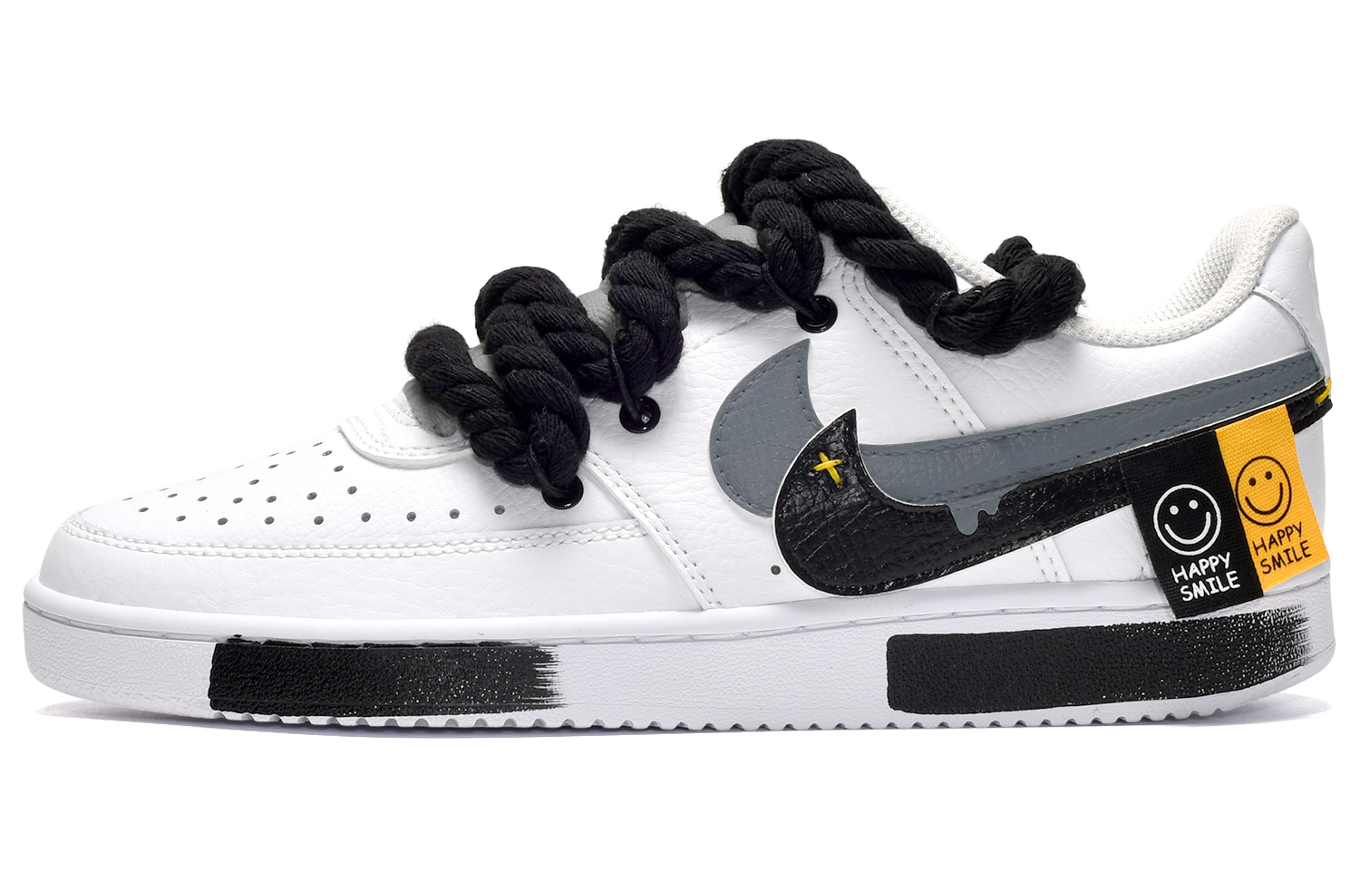 Nike Court Vision 1 Custom ID 'Deconstructed Smiley'