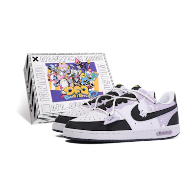 Nike Court Vision 1 Low 'Da Vinci Graffiti Candy - Purple White Black'