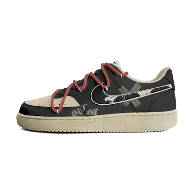 Nike Court Vision 1 Low 'Deconstructed Hand-Painted Black Tea'